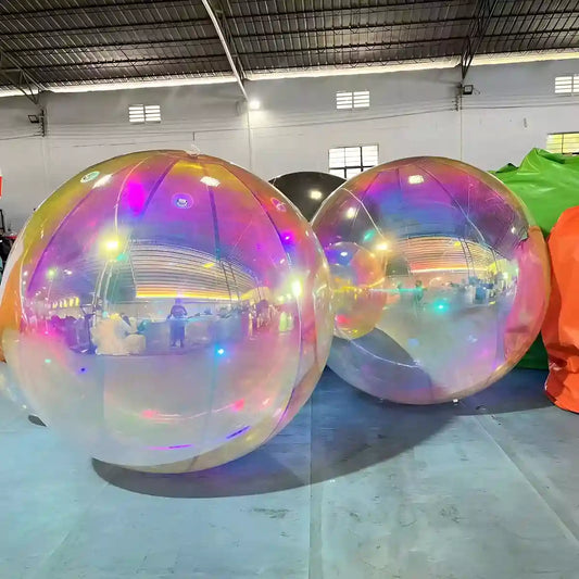 rainbow color inflatable mirror balls