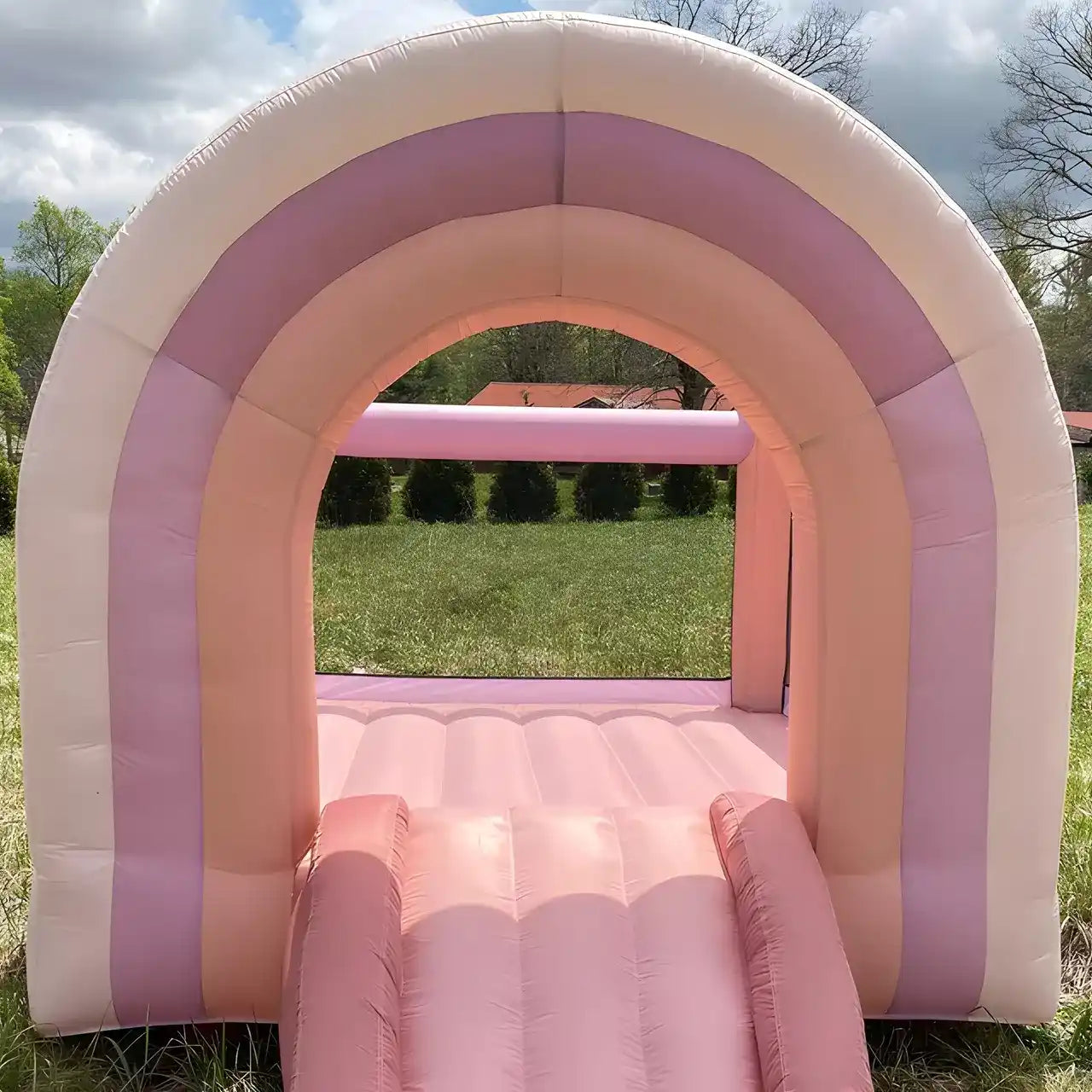 Small pink bounce house perfect for birthday party